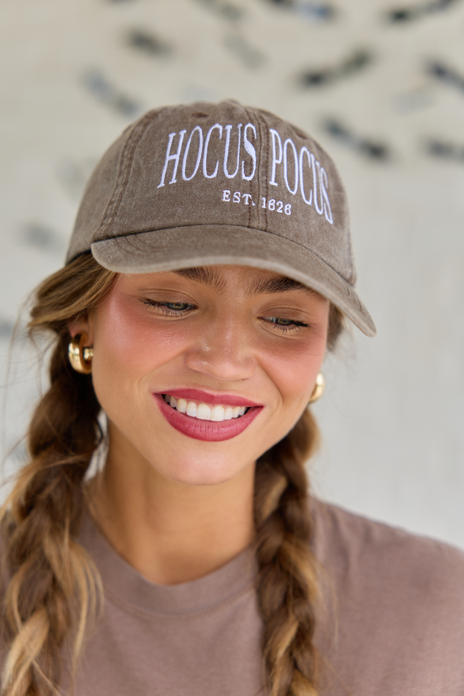 Hocus Pocus Brown Embroidered Relaxed Hat