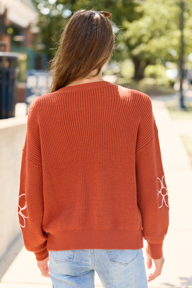 Hold My Hand Floral Sweater Rust