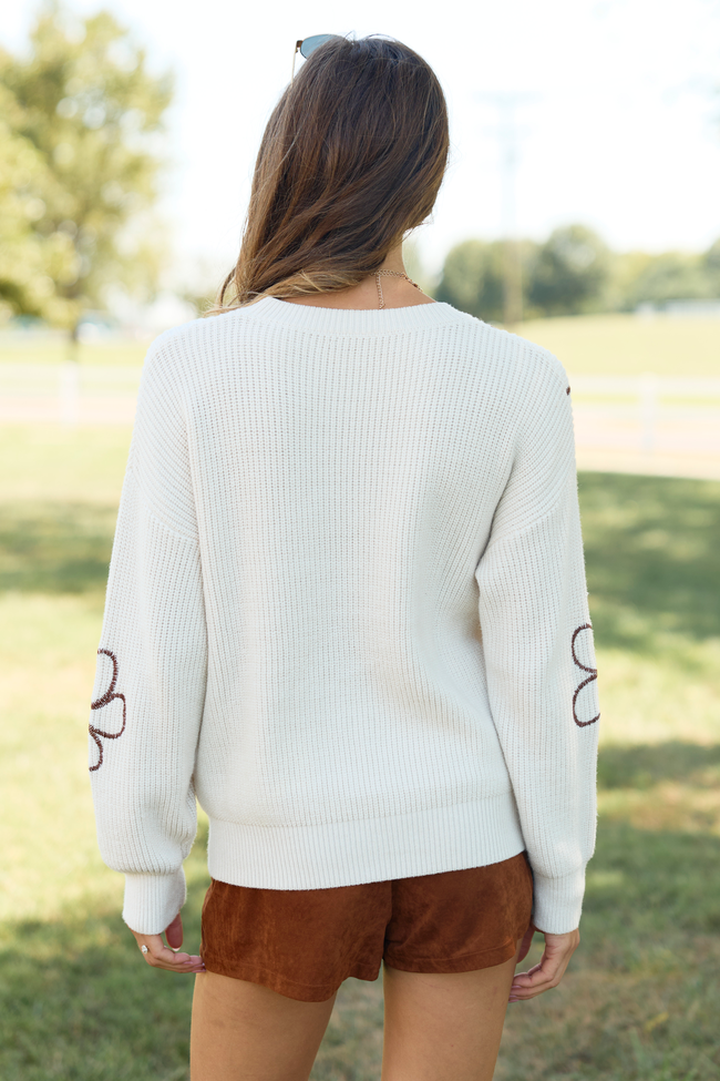 Hold My Hand Ivory/Brown Floral Sweater