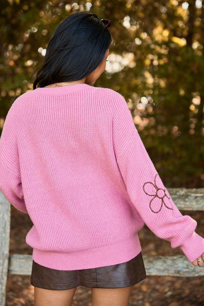 Hold My Hand Mauve/Brown Floral Sweater