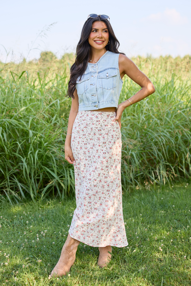 Holland Ivory Floral Maxi Skirt