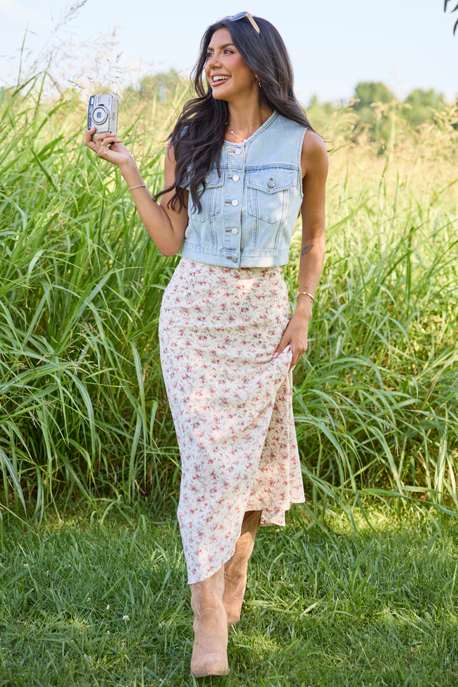 Holland Ivory Floral Maxi Skirt