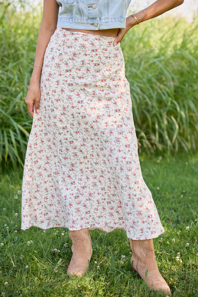 Holland Ivory Floral Maxi Skirt