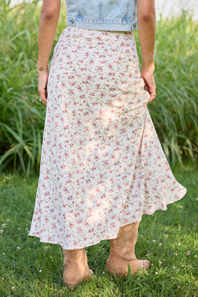 Holland Ivory Floral Maxi Skirt