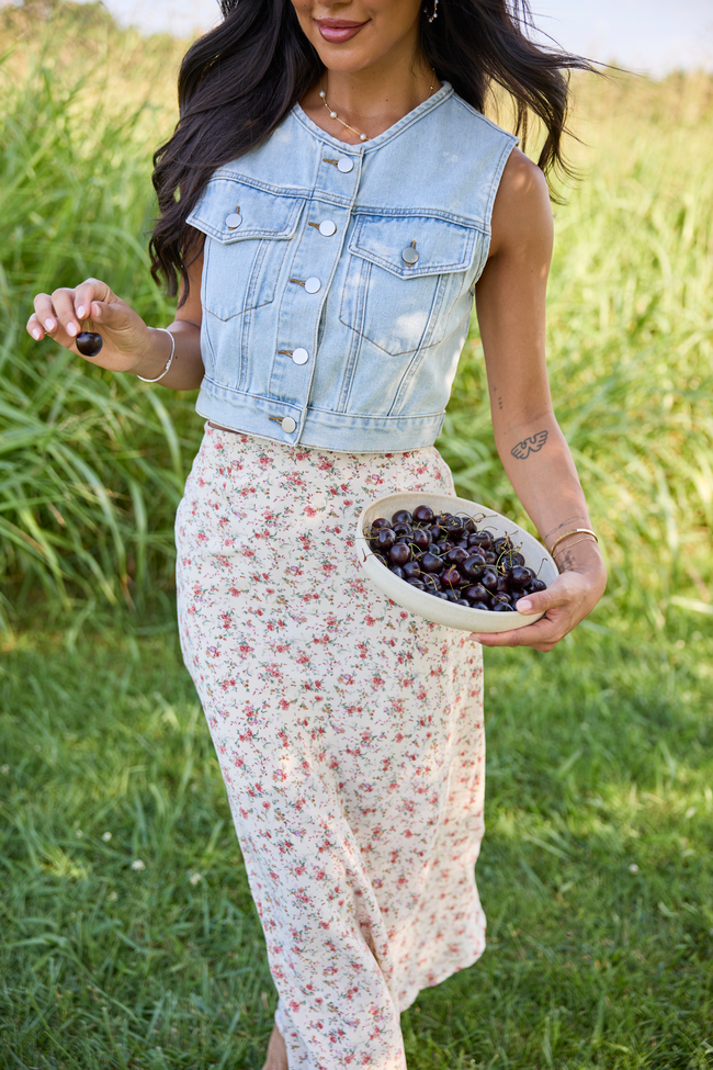 Holland Ivory Floral Maxi Skirt