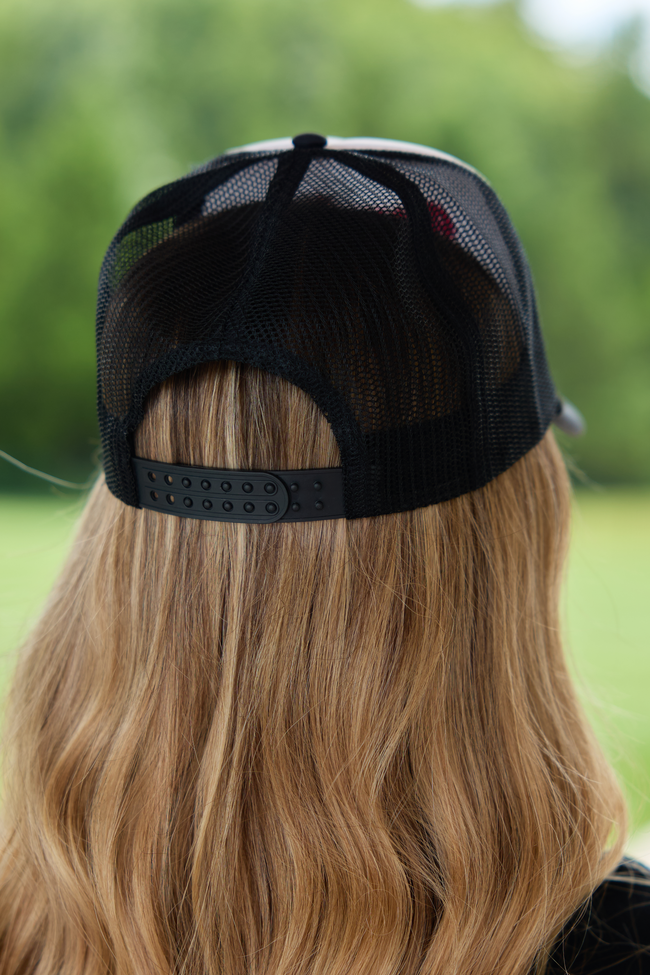 Howdy Ghouls Pink White/Black Embroidered Trucker Hat