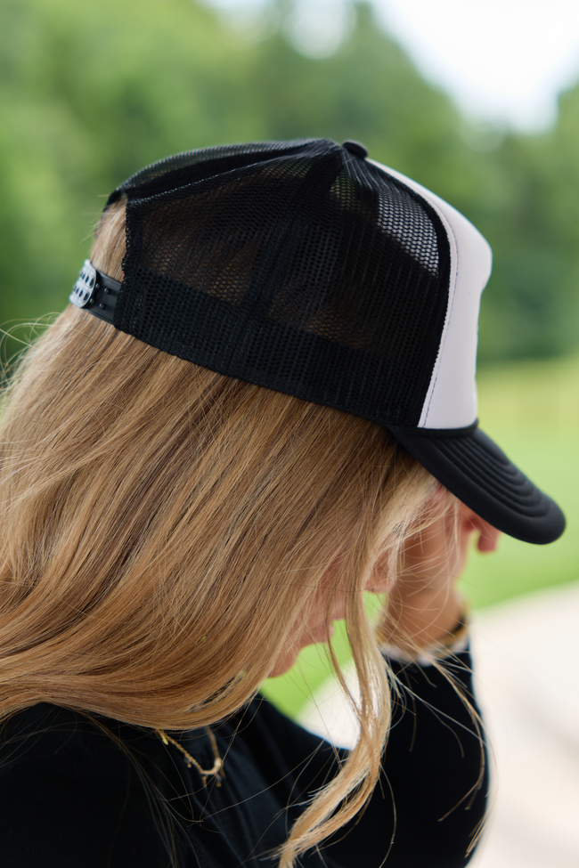 Howdy Ghouls White/Black Embroidered Trucker Hat