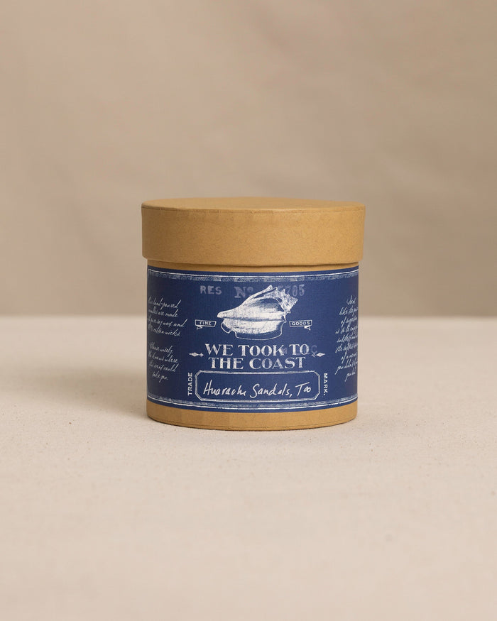 The front view of the We Took to the Woods Huarache Sandles, Too Candle at Southern Tide - White
