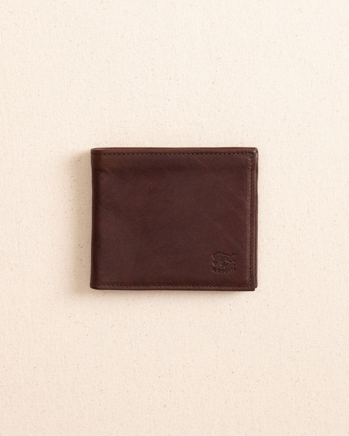 The front view of the Il Bisonte Classic Bifold Wallet at Southern Tide - Coffee