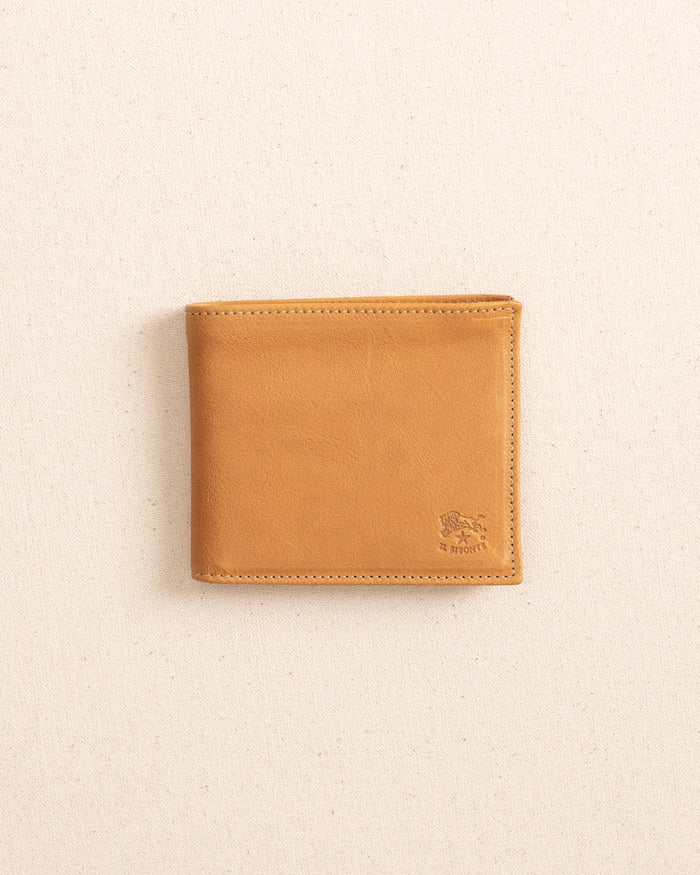 The front view of the Il Bisonte Classic Bifold Wallet at Southern Tide - Natural