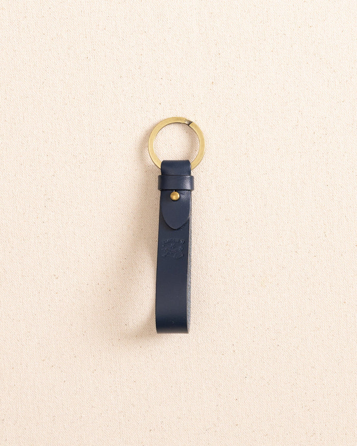 The front view of the Il Bisonte Classic Key Fob at Southern Tide - Blue