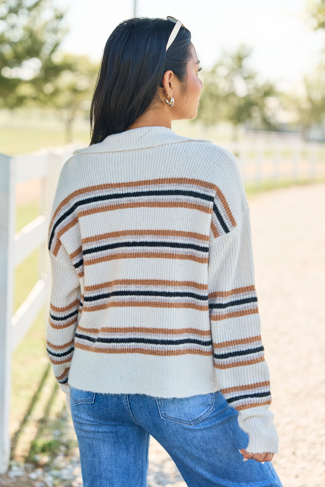 In Your Element Striped Collared Pullover