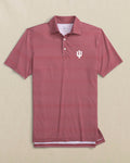 The front view of the Southern Tide Indiana Hoosiers Driver Dunes Edge Plaid Polo by Southern Tide - Crimson