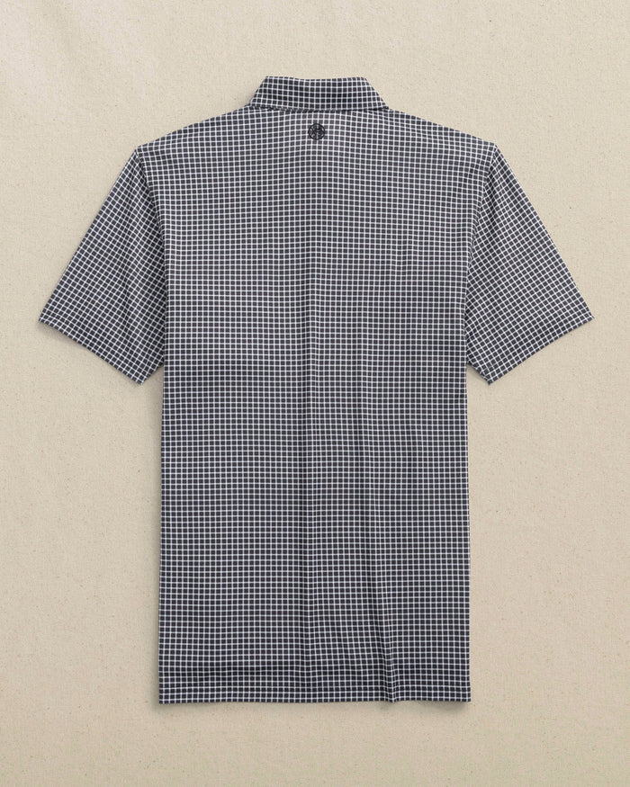 The back view of the Southern Tide Indiana Hoosiers Driver Dunes Edge Plaid Polo by Southern Tide - Black