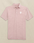 The front view of the Southern Tide Indiana Hoosiers Driver Spacedye Polo by Southern Tide - Crimson