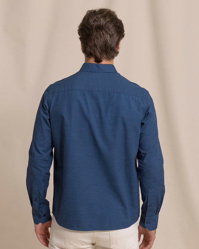 The back view of the Southern Tide Indigo Isle Sport Shirt by Southern Tide - Indigo