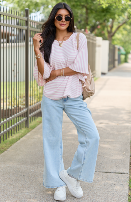 Ines Light Wash Wide Leg Denim Jean
