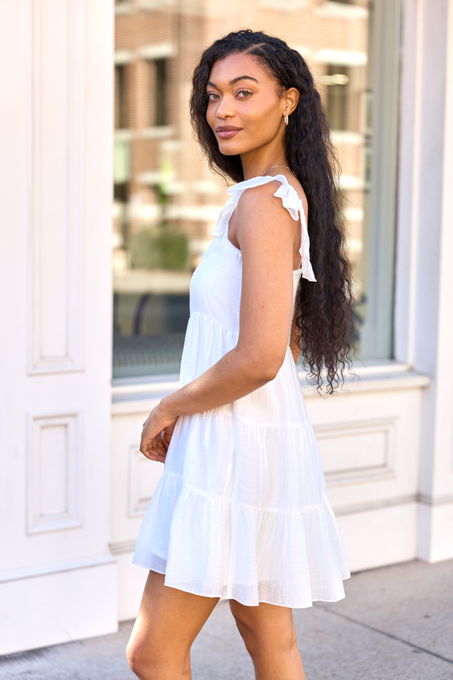 It's My Day White Smocked Top Mini Dress FINAL SALE