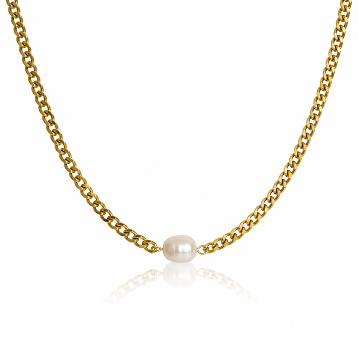 Izzy Pearl Gold Choker Necklace