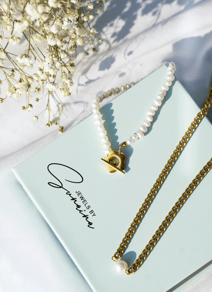 Izzy Pearl Gold Choker Necklace