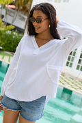 Jenna White Gauze V-Neck Tunic SALE FINAL SALE