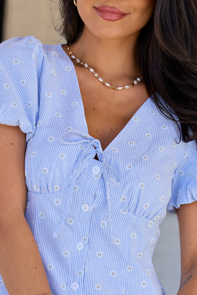 Jessica Blue Daisy Dress FINAL SALE