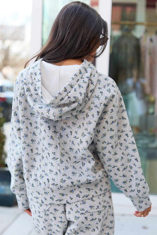Jolie Grey Floral Hoodie