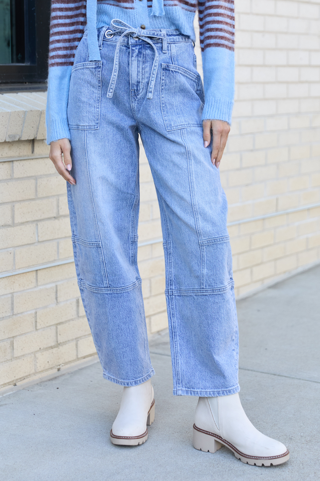 Juno Mid Rise Barrel Jeans FINAL SALE