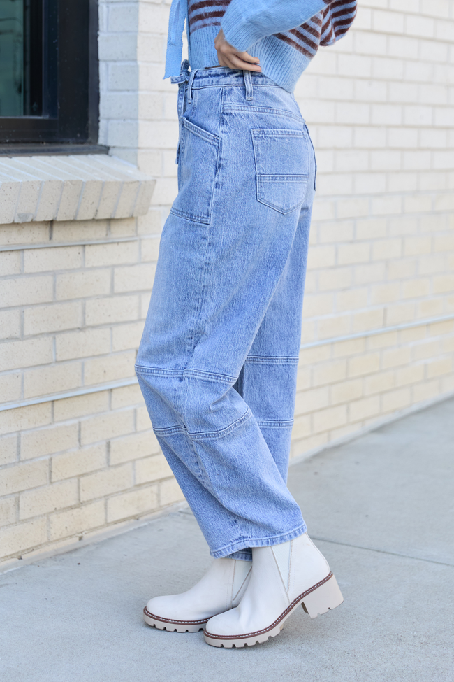 Juno Mid Rise Barrel Jeans FINAL SALE