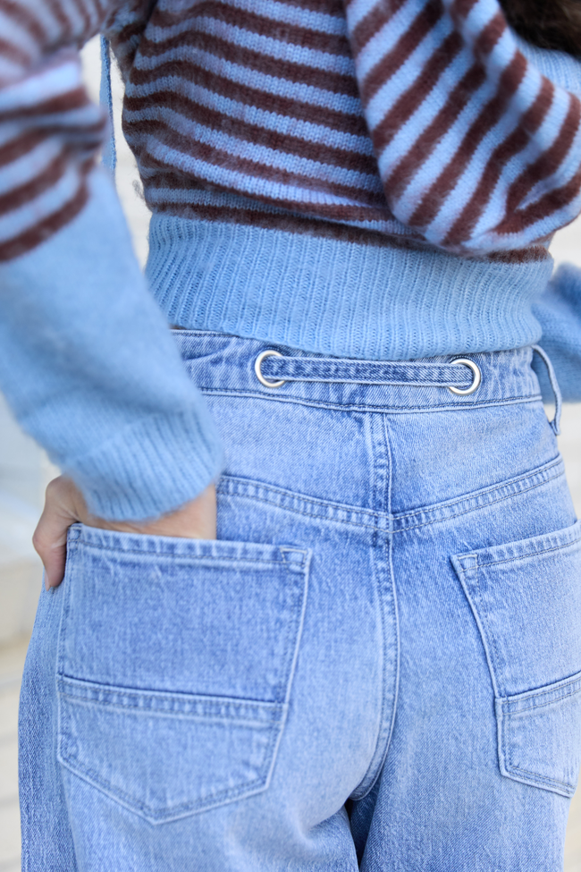 Juno Mid Rise Barrel Jeans FINAL SALE