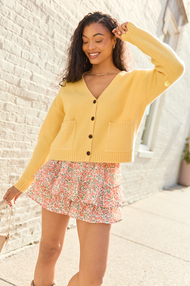 Kathryn Yellow Long Sleeve Cardigan FINAL SALE