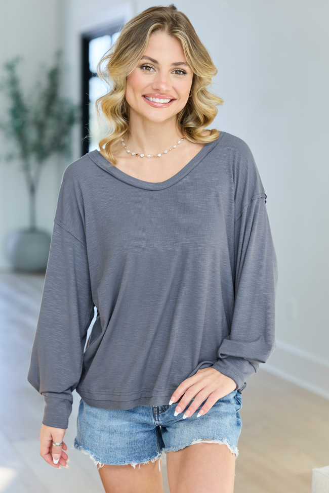 Kendall Grey Scoop Neck Tunic FINAL SALE
