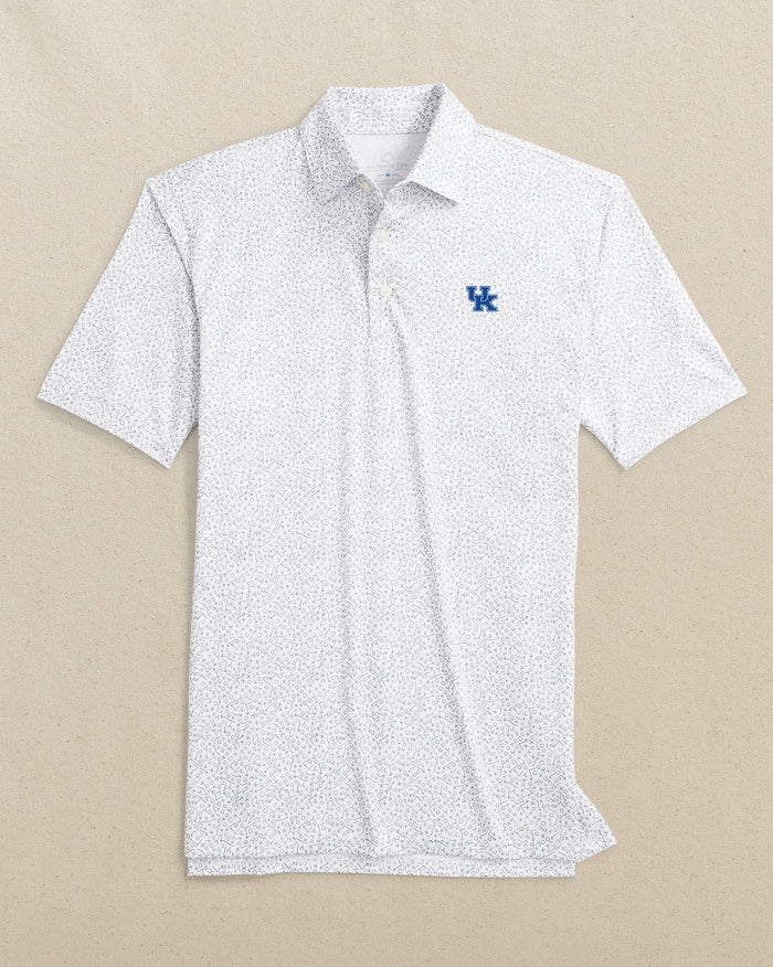 The front view of the Southern Tide Kentucky Wildcats Driver Gameplay Polo by Southern Tide - Classic White