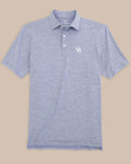 The front view of the Kentucky Wildcats Driver Spacedye Polo Shirt by Southern Tide - University Blue