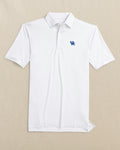 The front view of the Southern Tide Kentucky Wildcats Driver ST Geo Printed Polo by Southern Tide - Classic White