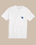 The front view of the Southern Tide Kentucky Wildcats Gameday Embroidered Short Sleeve T-Shirt by Southern Tide - Classic White