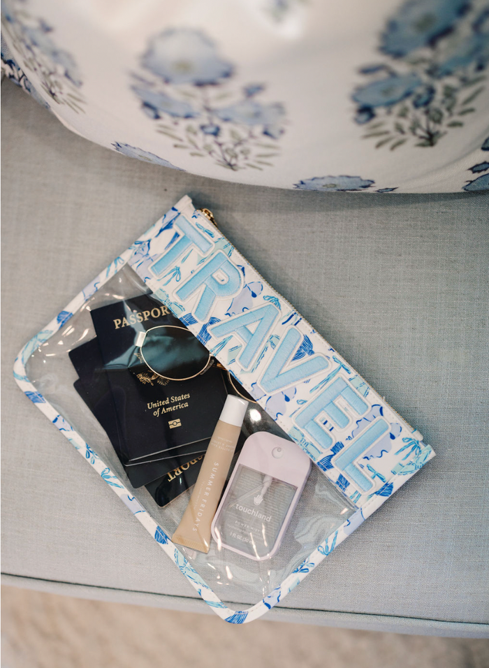 KenzKustomz Blue Bow Clear Pouch - Travel
