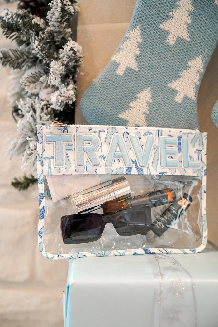 KenzKustomz Blue Bow Clear Pouch - Travel