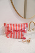 KenzKustomz Pink & Red Stripes Clear Coat Bag - My Goodies