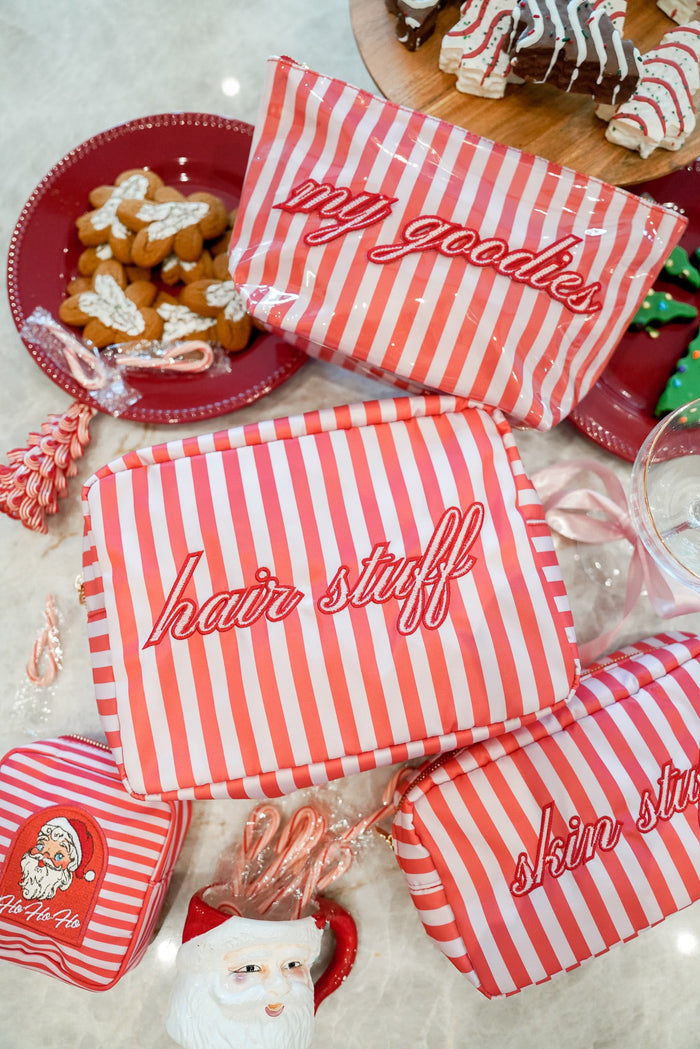 KenzKustomz Pink & Red Stripes Clear Coat Bag - My Goodies