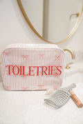 KenzKustomz Pink Ribbons Clear Coat XL Bag - Toiletries