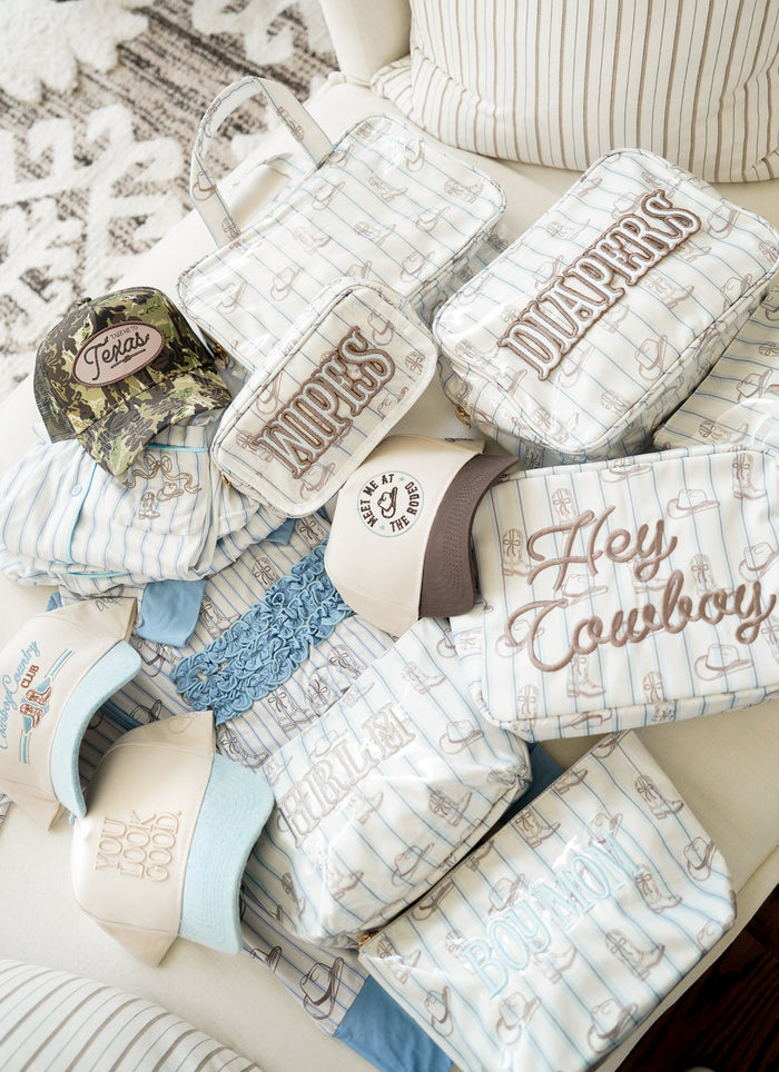 KenzKustomz Western Blues Striped XL Bag - Hey Cowboy