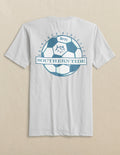 The back view of the Southern Tide Kids Kicking It Athletics Short Sleeve T-Shirt by Southern Tide - Platinum Grey