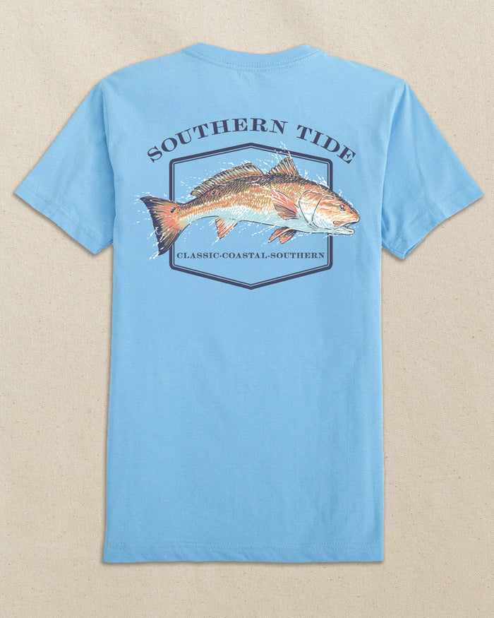 The back view of the Southern Tide Kids Redfish Short Sleeve T-Shirt by Southern Tide - Ocean Channel