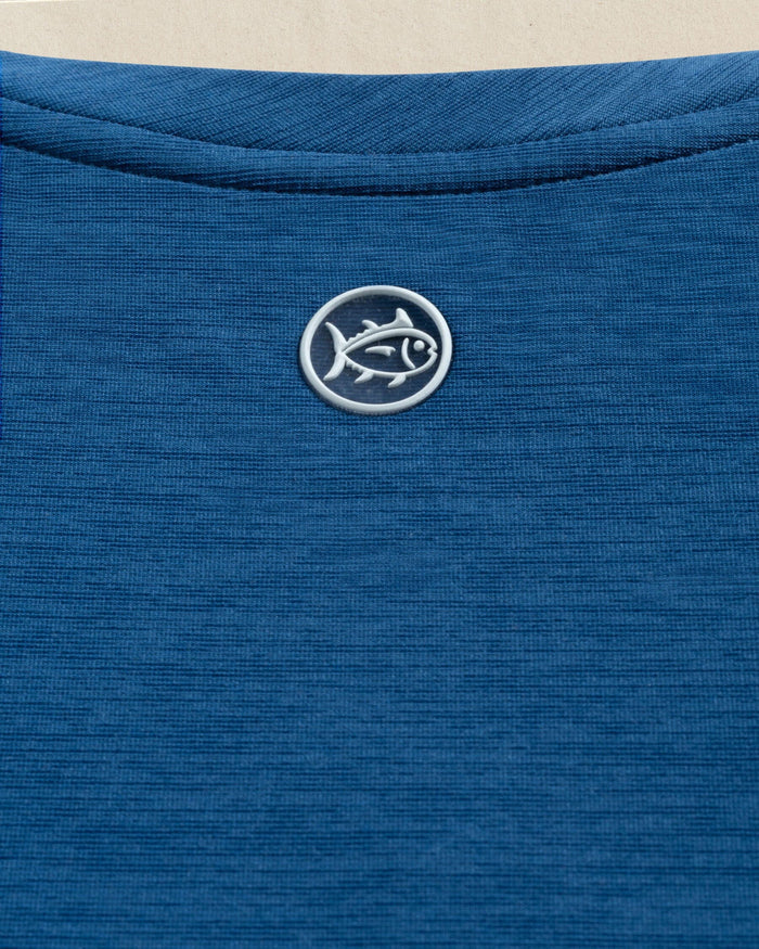 The detail view of the Southern Tide Lacy Coastal Breeze® Active Twist Tank by Southern Tide - Nautical Blue