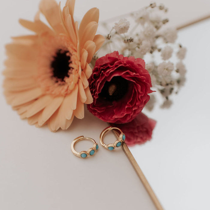 Lainey Turquoise Hoop Earrings