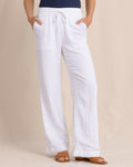 The front view of the Southern Tide Laken Wide Leg Pant by Southern Tide - Classic White