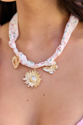 Laurel Pink Scarf Charm Necklace FINAL SALE
