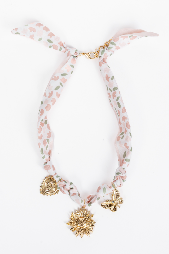Laurel Pink Scarf Charm Necklace FINAL SALE