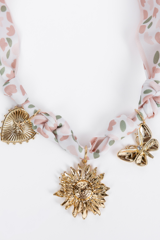 Laurel Pink Scarf Charm Necklace FINAL SALE